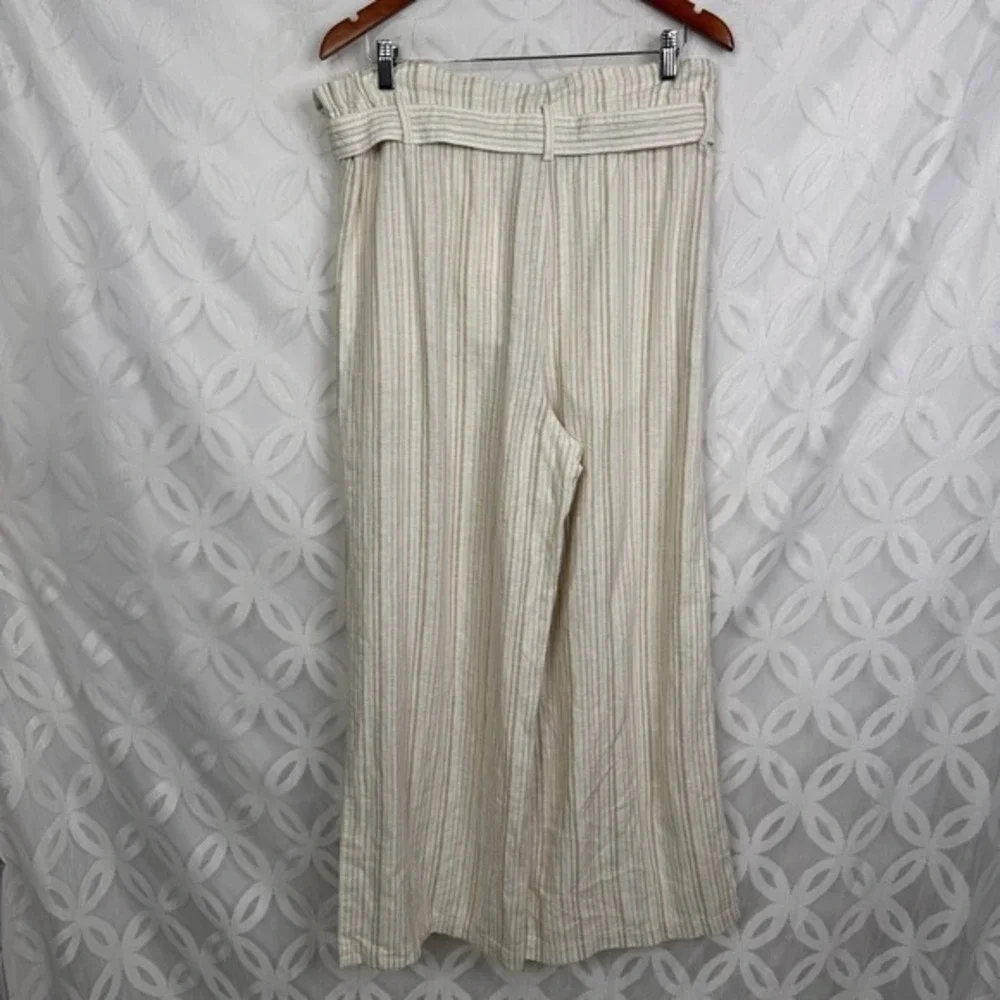 Banana‎ Republic Linen-Blend Striped Paperbag Pant Size 10 NWT